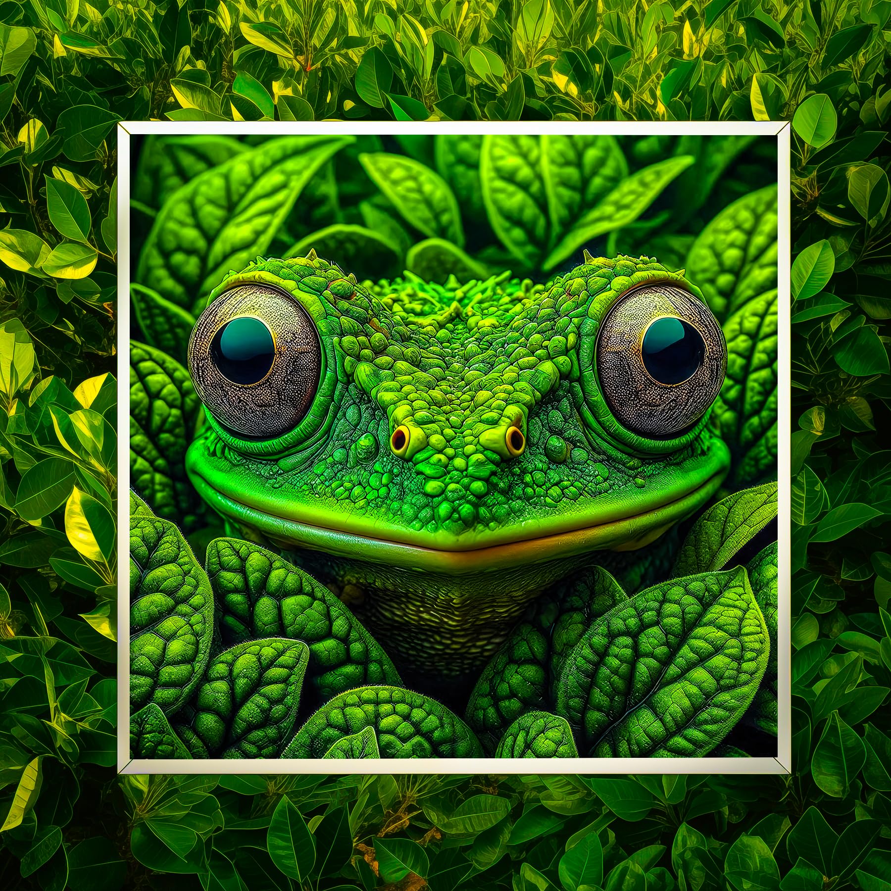 bgraamiens frog camouflage puzzle includes missing-piece support option