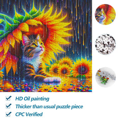 Bgraamiens Kerayzygame kitten in rainy day scene promotes calm focus.