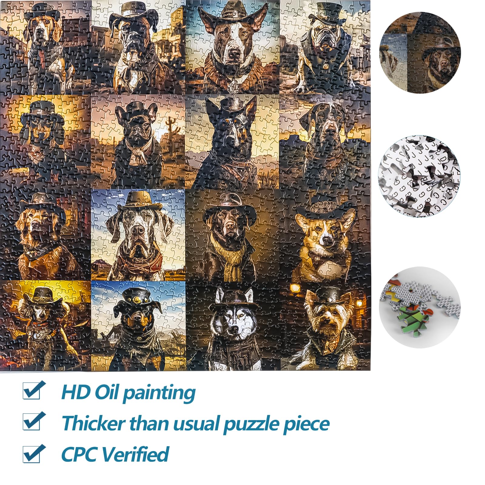 Backside letter partitions on the Wild West Dogs puzzle for easy start