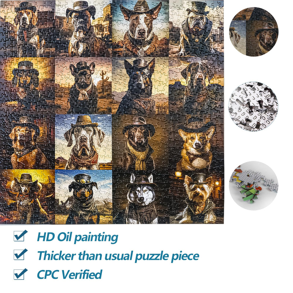 Backside letter partitions on the Wild West Dogs puzzle for easy start