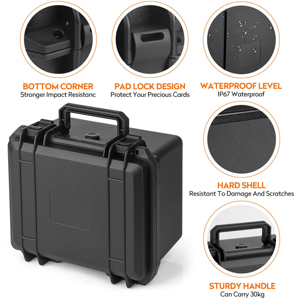 Bheddi box lid open view highlights two removable graded card foam blocks.