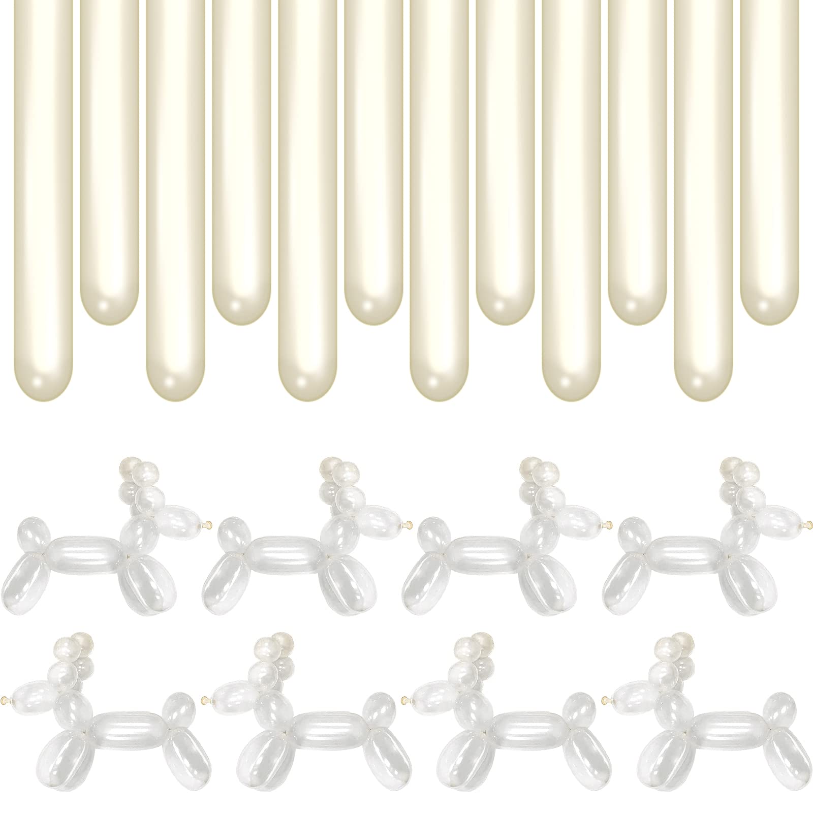 BHUCUTU 400-piece 260Q balloons ready for party decorating and creative shaping.
