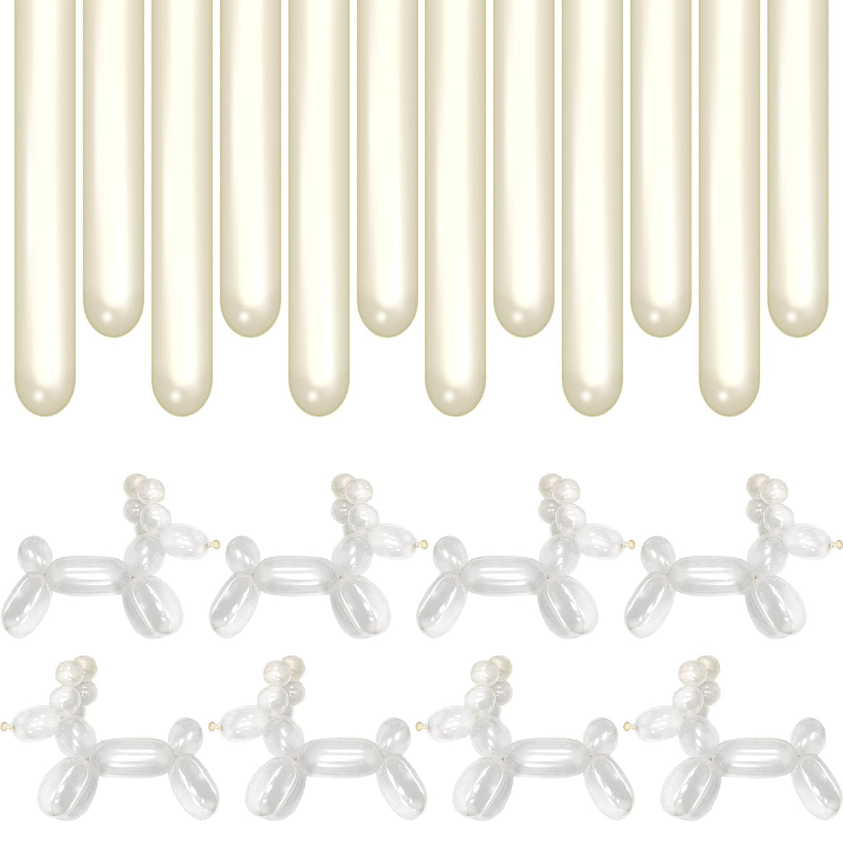 BHUCUTU 400-piece 260Q balloons ready for party decorating and creative shaping.