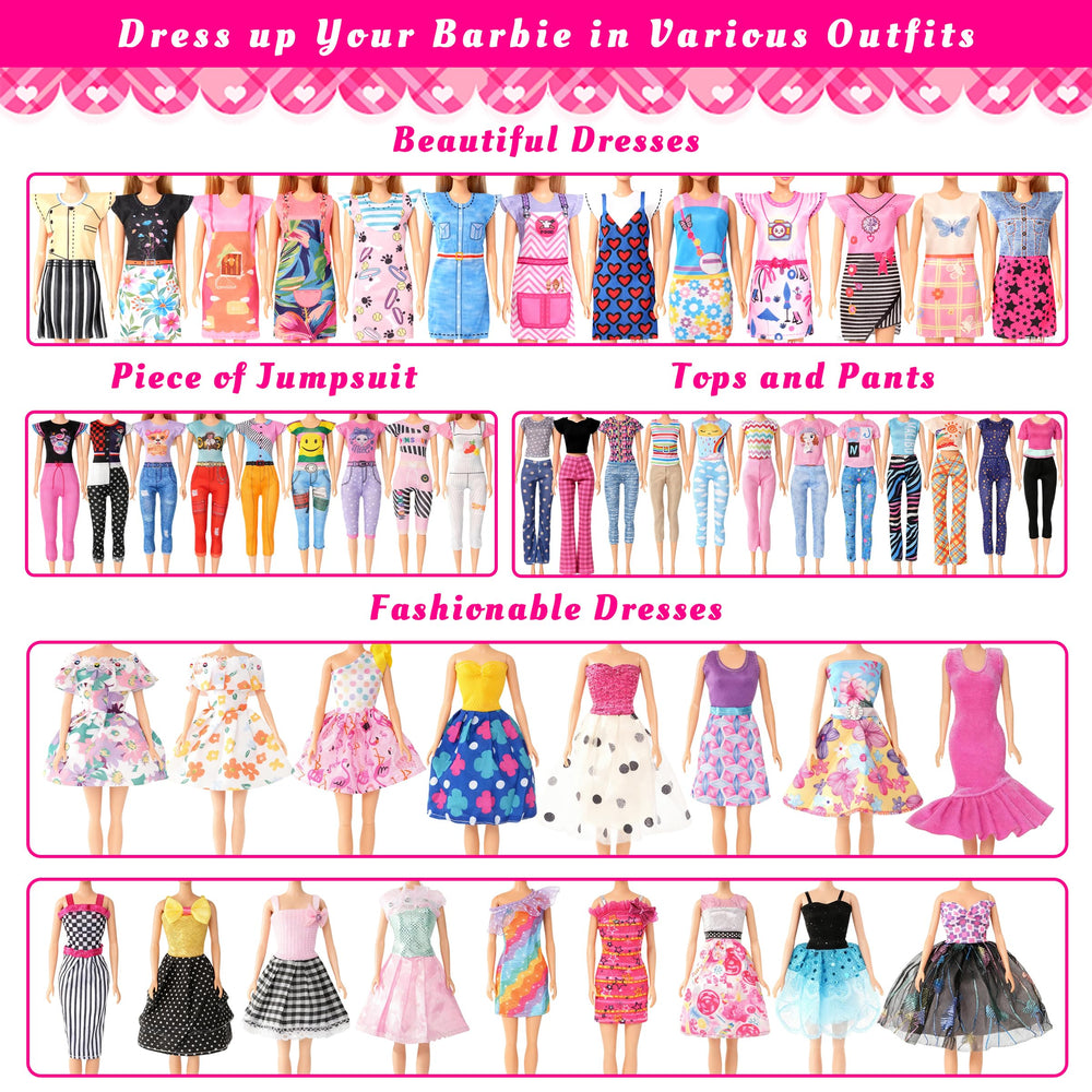 BHYTAKI deluxe doll clothes assortment promotes creativity, fine motor skills, and pretend-world adventures.
