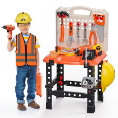 BHYDRY Kids Tool Bench assembly view showing setup for hands-on exploration and motor skill use.
