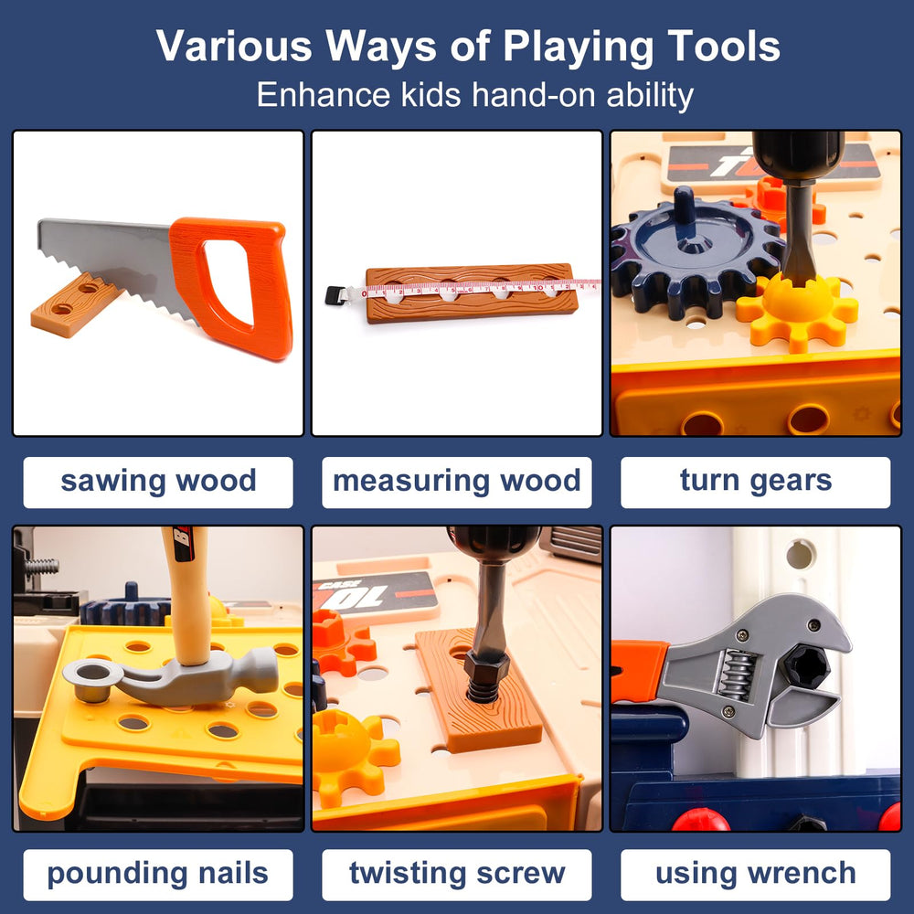 BHYDRY Kids Tool Bench screwdriver in action for curious problem-solving.