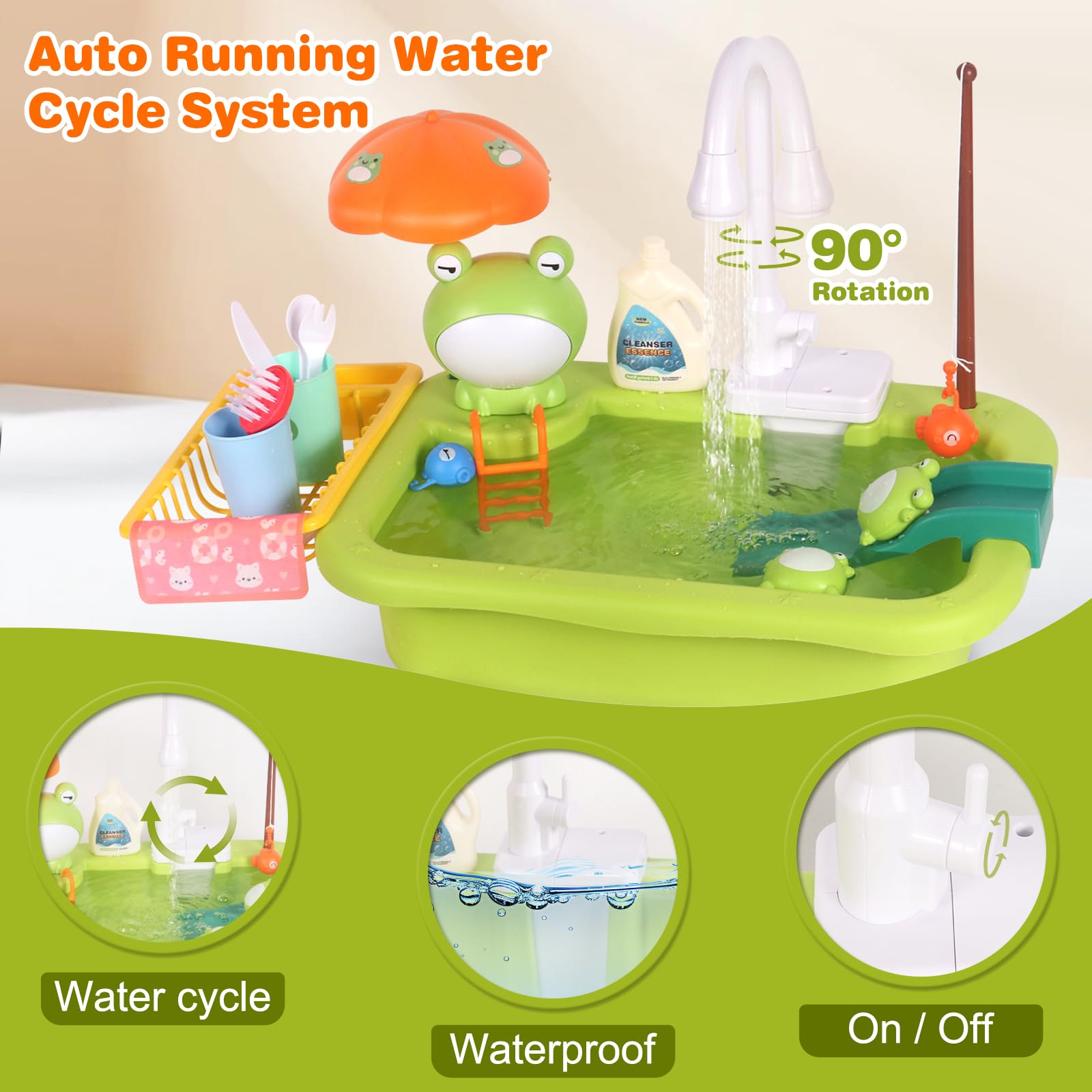 BHYDRY Floating fishing toy adds interactive water play for motor skills.