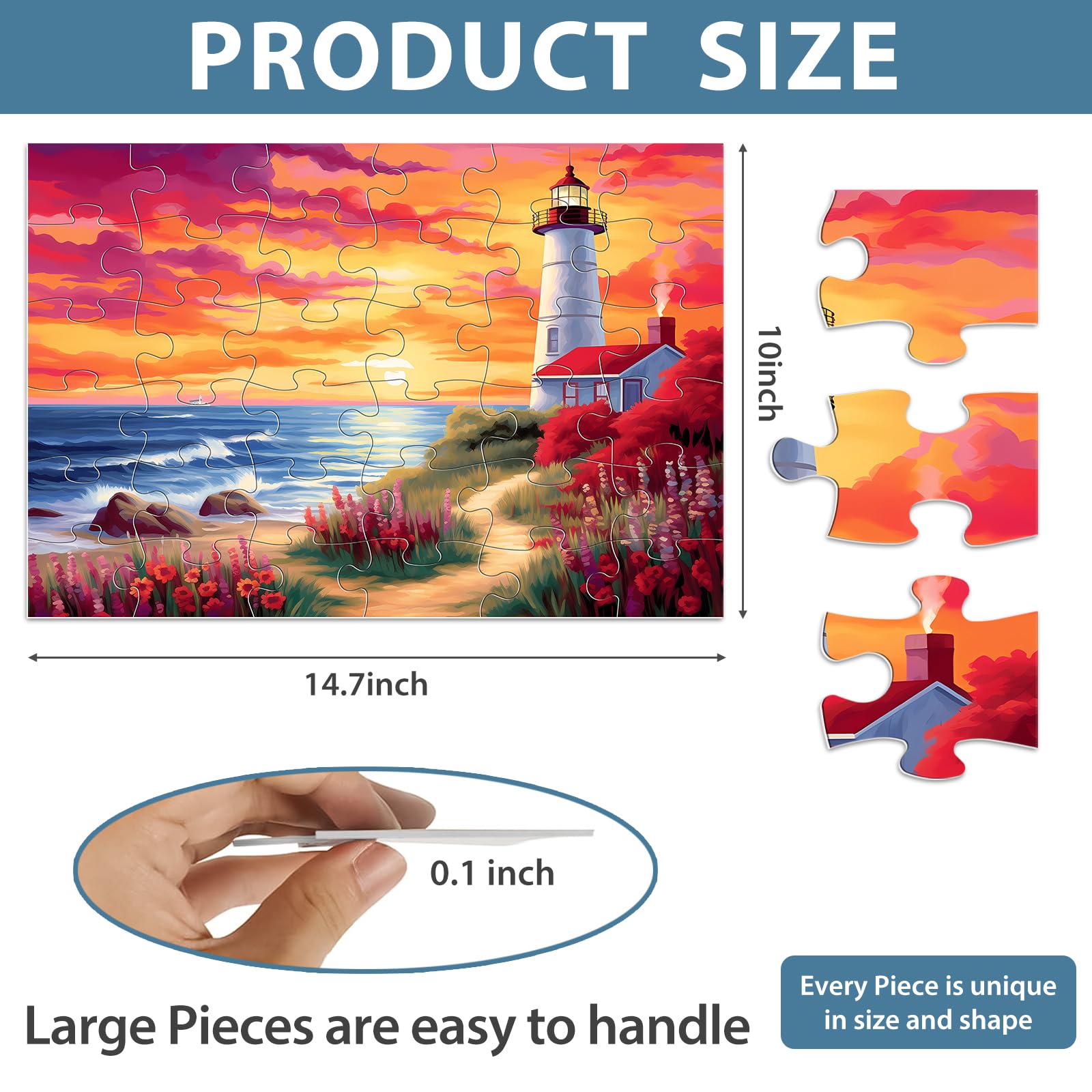 Biarek landscape puzzles for seniors with vivid colors to captivate attention
