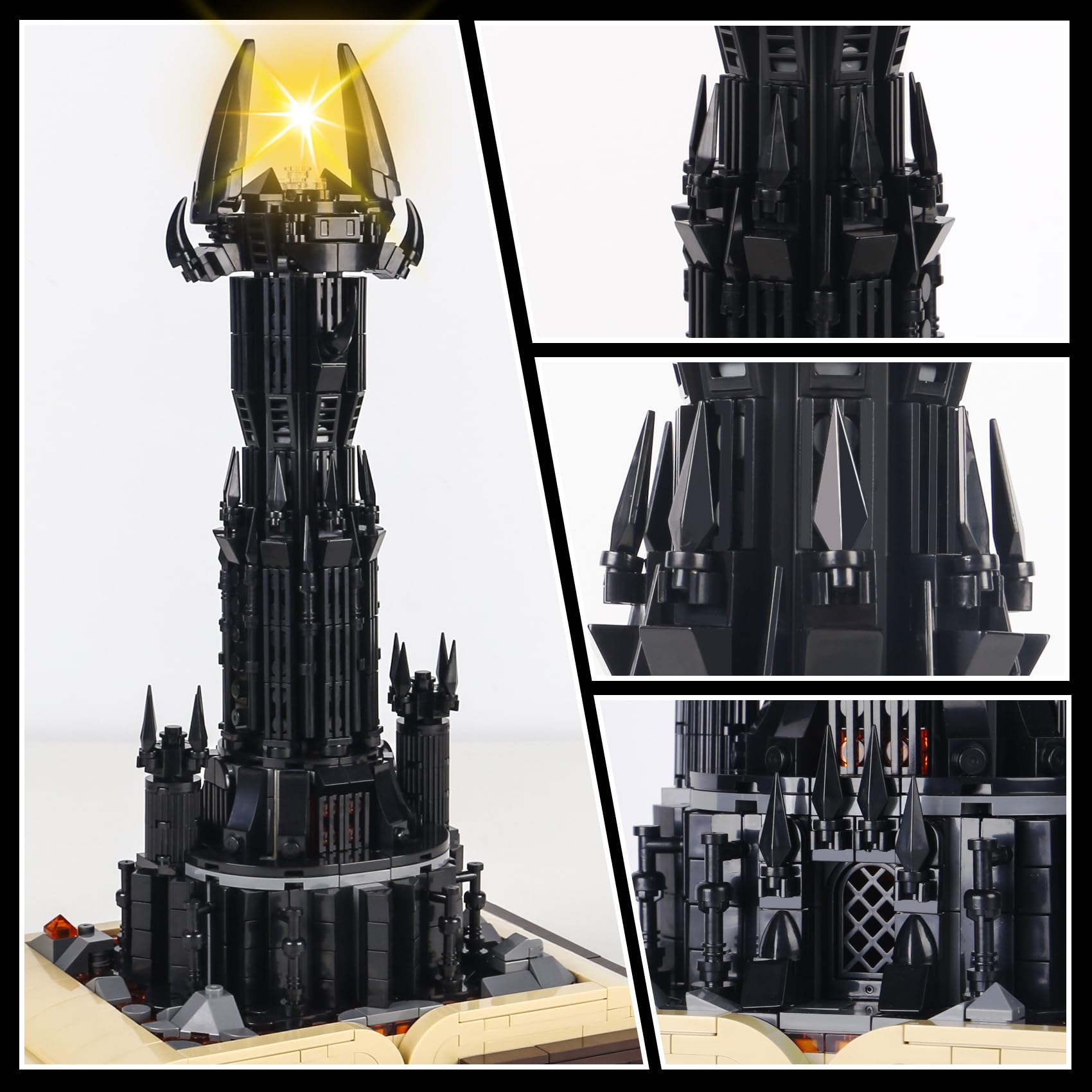 Bibilock rotating top light tower enhances display at night.