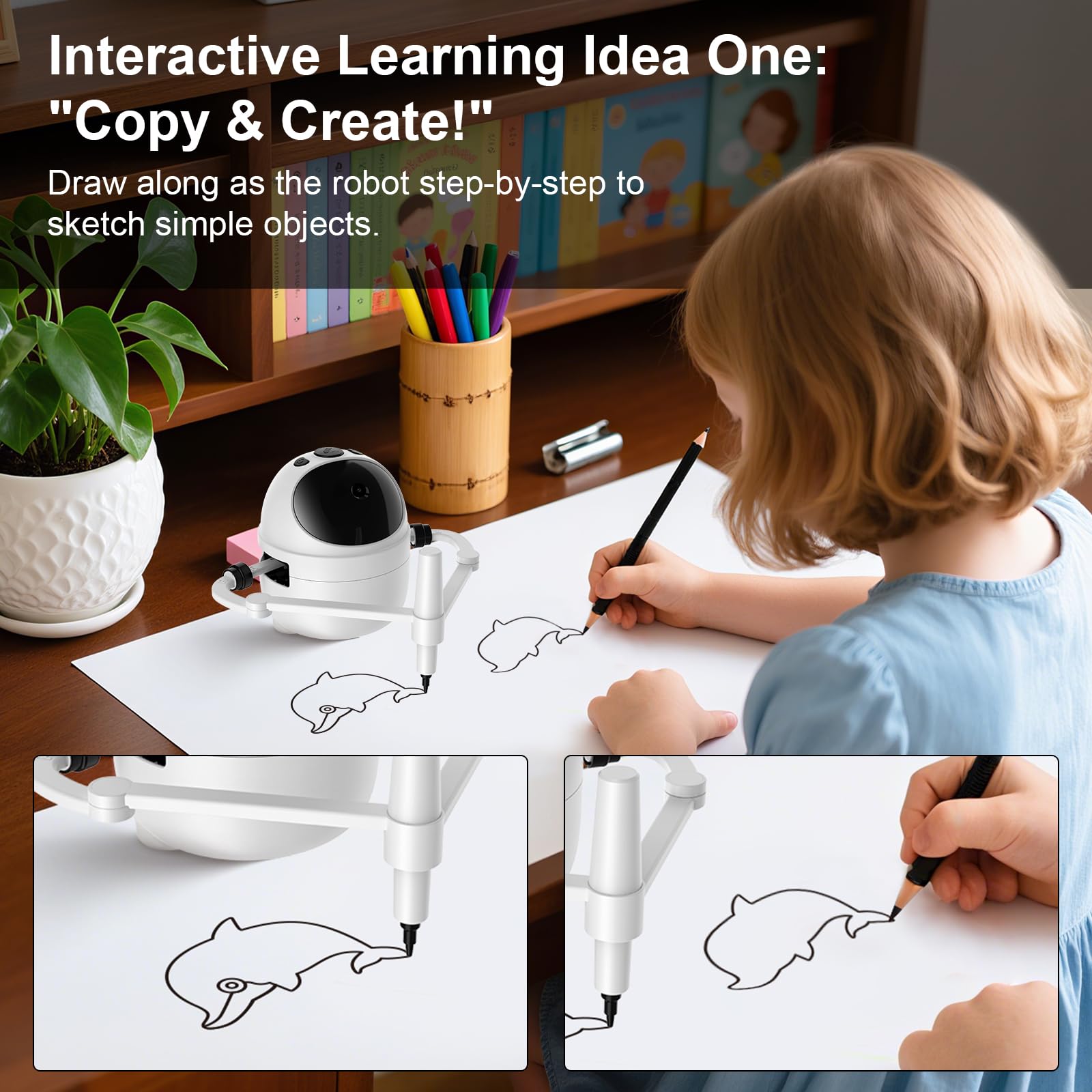 BiBiSi drawing robot with 150 cards inspires animals and objects drawing