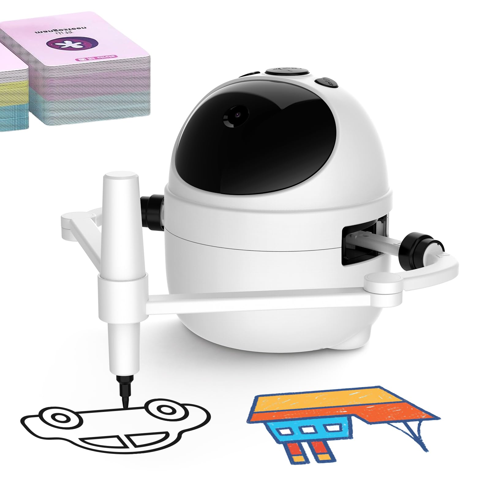 BiBiSi drawing robot in action guiding kids through guided step-by-step drawing