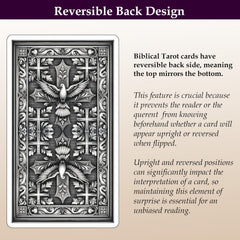 Biblical Tarot minor arcana verses reinforce reflection through scripture.