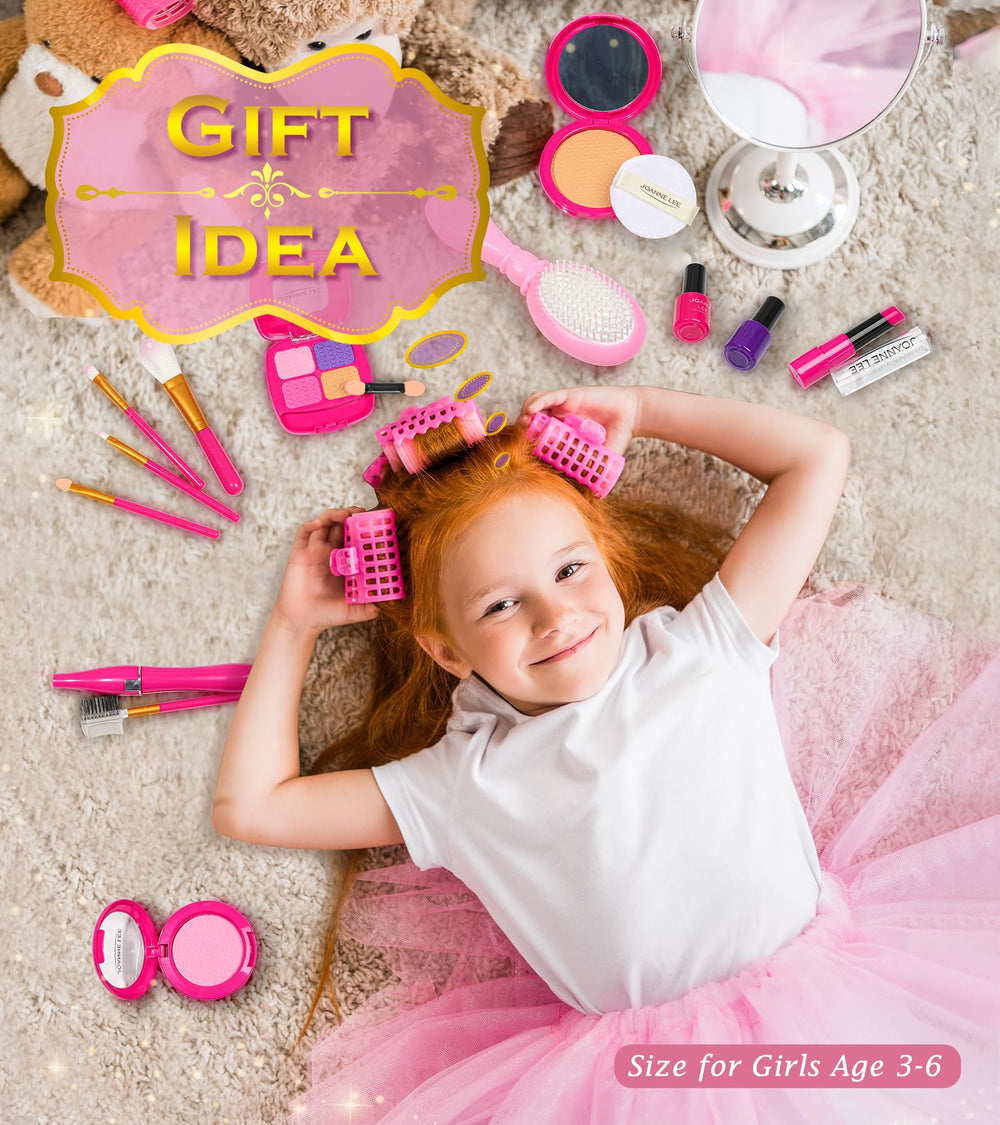 BIBUTY kid-friendly makeup assortment including eyeshadow and lipstick