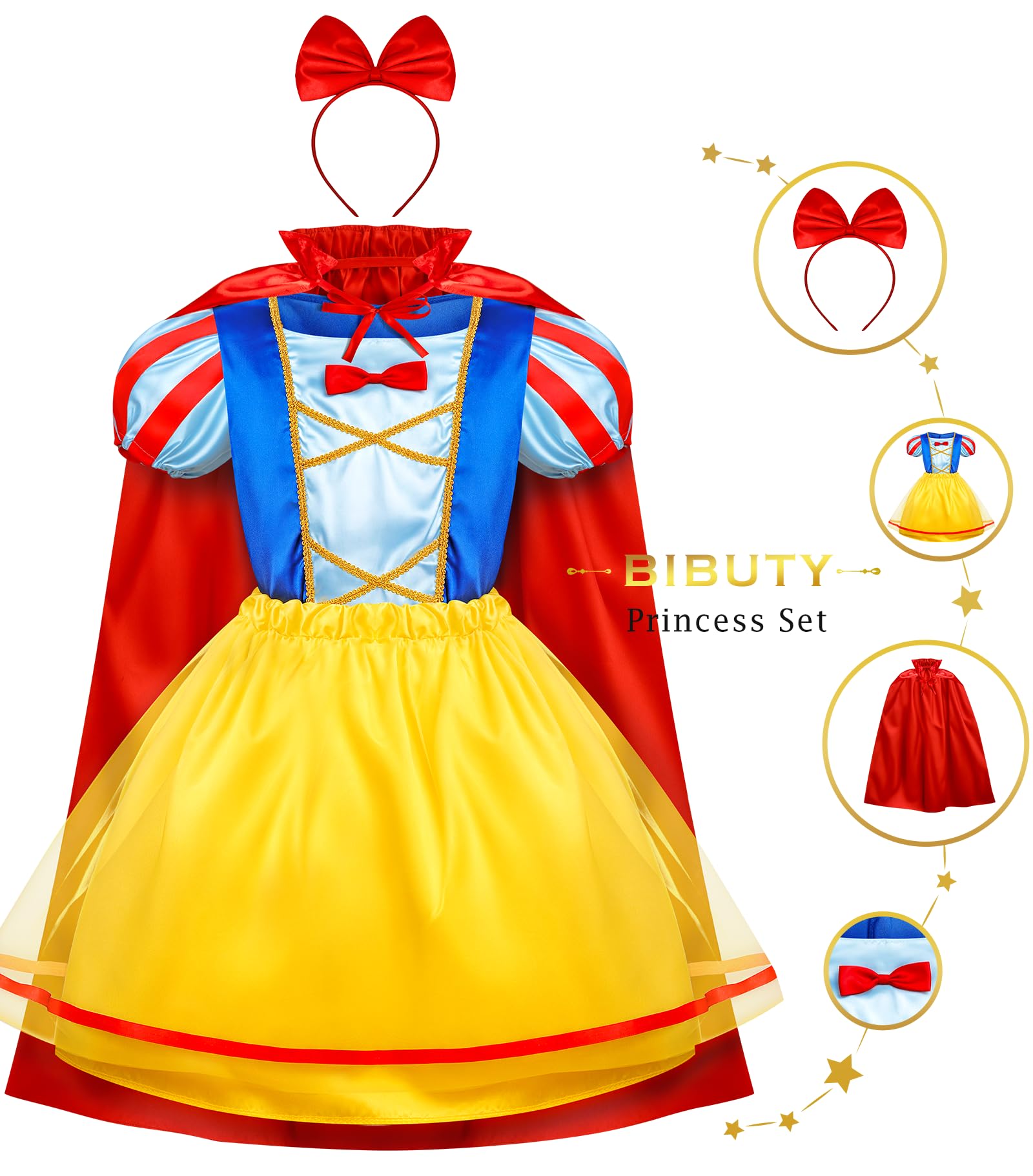 BIBUTY glittery dress-up dresses showcase vibrant colors and patterns.