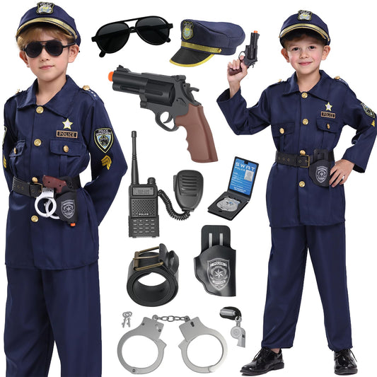 BIBUTY police officer top; durable and comfortable for active pretend play.