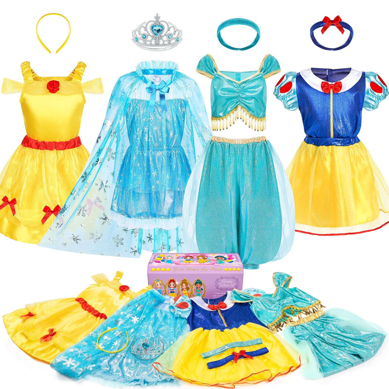 BIBUTY princess blue dress set for imaginative playtime