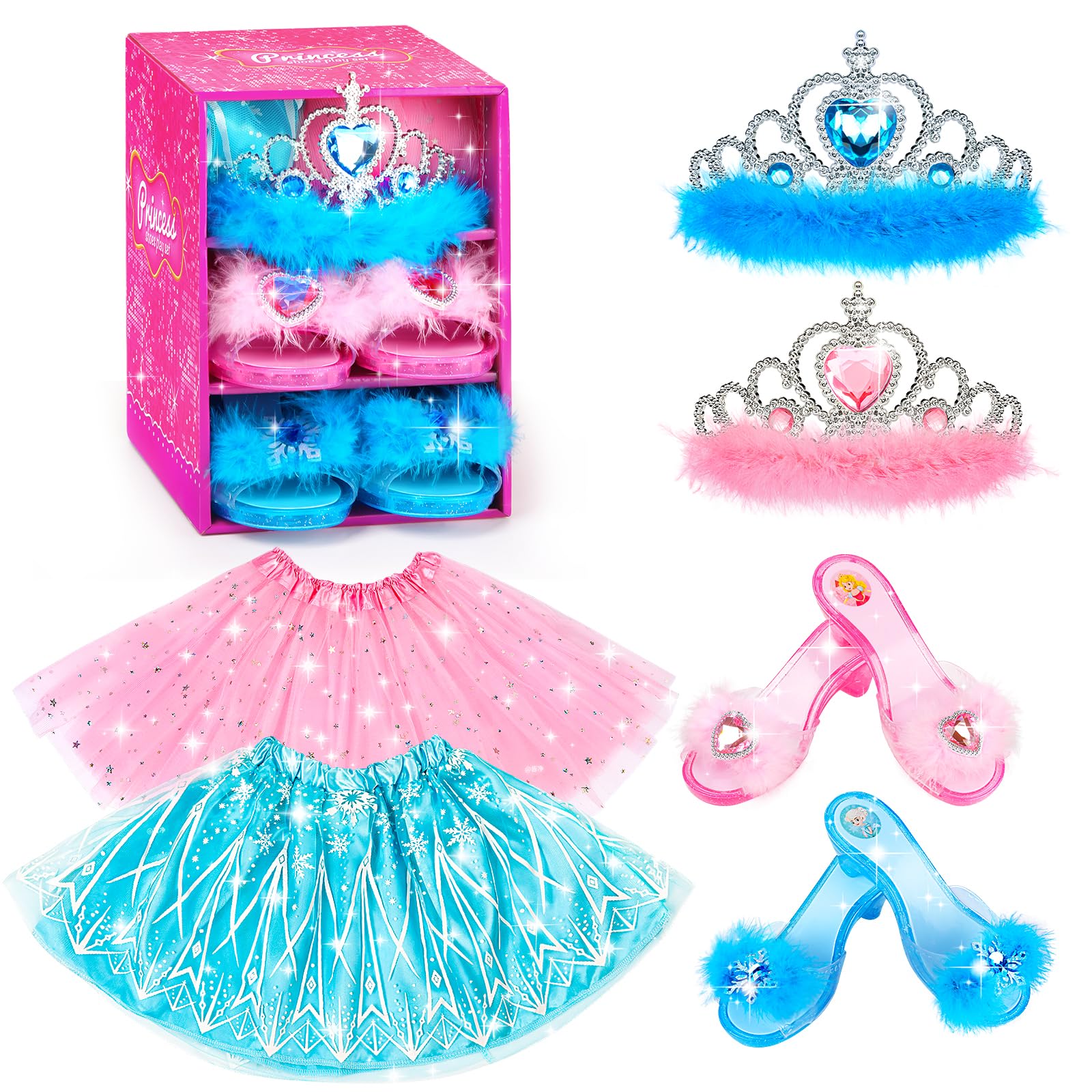 BIBUTY princess dress set in gift box encourages imaginative play for little girls.