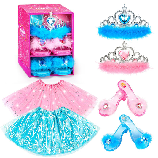 BIBUTY princess dress set in gift box encourages imaginative play for little girls.