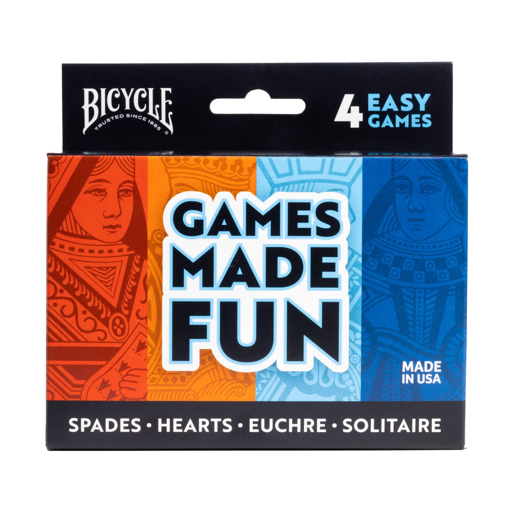 Bicycle 4in1 box front shows vibrant, travel-ready packaging for easy storage
