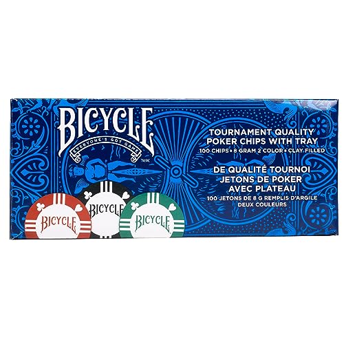 Bicycle 8G blue clay poker chip with balanced grip for smooth gameplay.