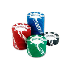 Bicycle casino tray with chips for organized, tournament-ready poker setups.