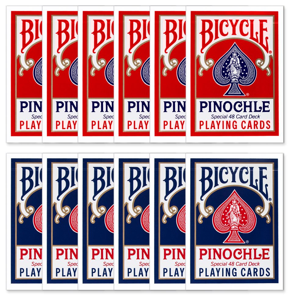 Bicycle Deluxe Pinochle blue front deck with high-contrast jumbo index for quick recognition