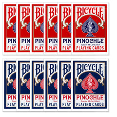 Bicycle Deluxe Pinochle blue front deck with high-contrast jumbo index for quick recognition