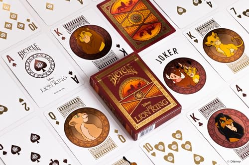 Bicycle Lion King card faces and backs showcase Pride Rock artwork