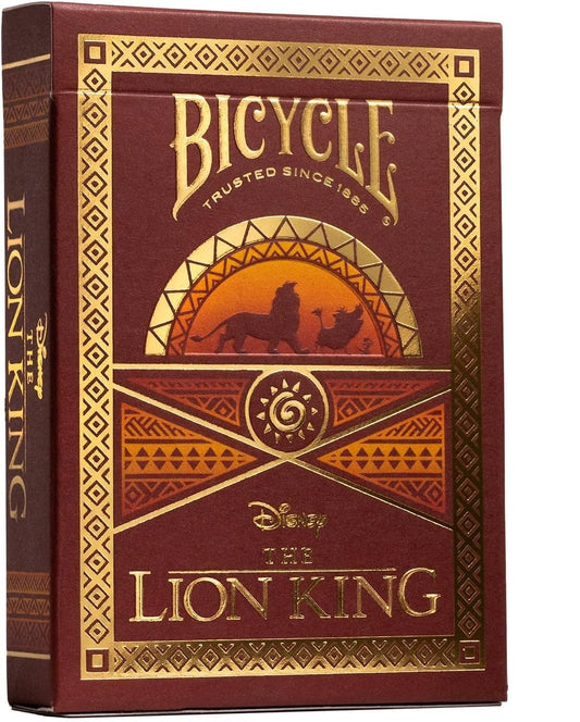 Bicycle Lion King court cards featuring Simba and Nala for regal play