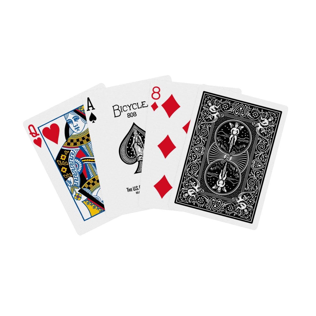 Magic tricks setup featuring Bicycle deck for sleight-of-hand