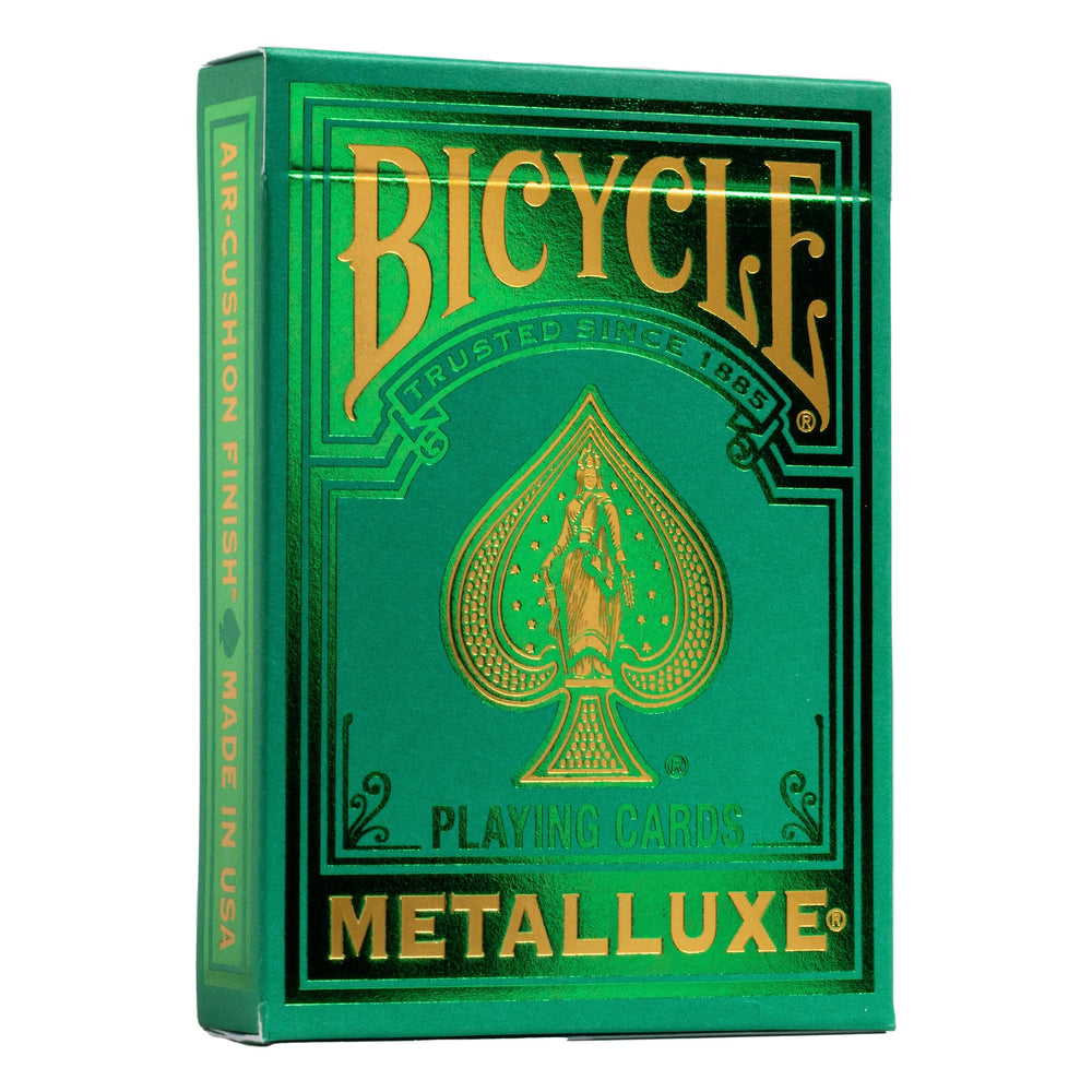 Bicycle Metalluxe green foil front for a luxurious game-night look