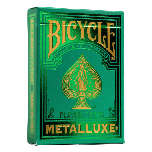 Bicycle Metalluxe green foil front for a luxurious game-night look