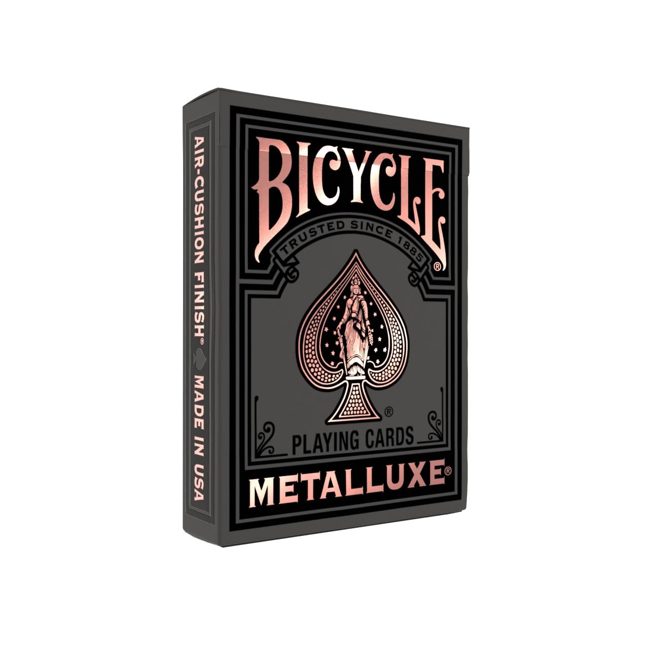 Bicycle Metalluxe premium tuck box with gold accents.
