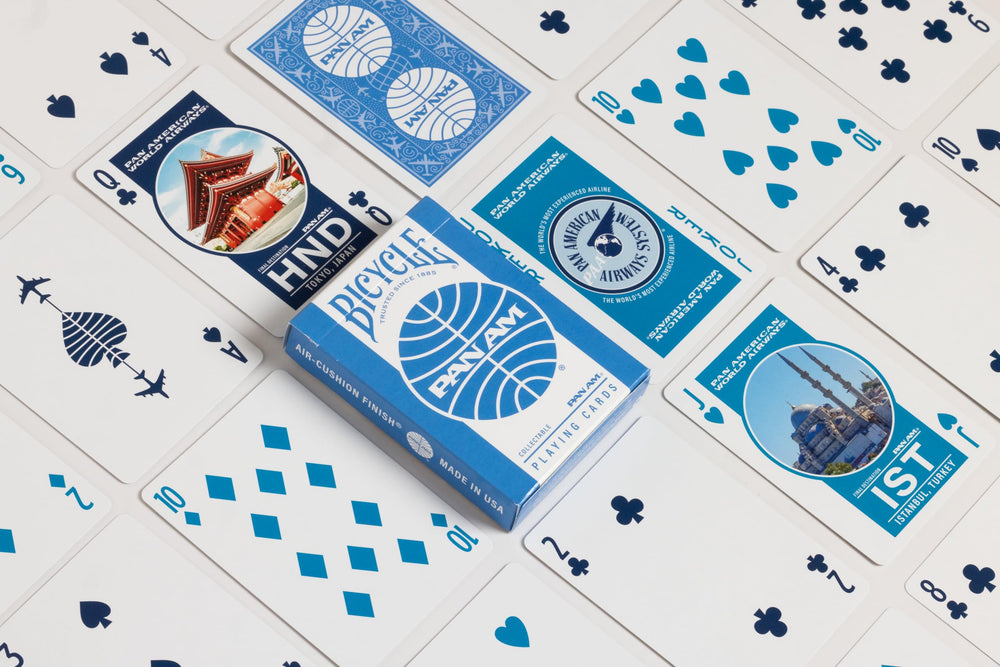 Honolulu court cards on Bicycle Pan Am Air deck for tropical mood at play.