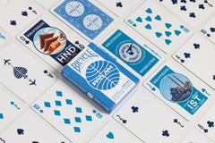 Honolulu court cards on Bicycle Pan Am Air deck for tropical mood at play.