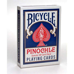 Bicycle Pinochle deck pack4 in spread view, supports smooth shuffling and clear dealing.