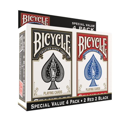 Bicycle playing cards 4-pack red back for versatile game nights