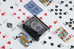 Rider Back design on Bicycle Prestige waterproof cards for classic aesthetics