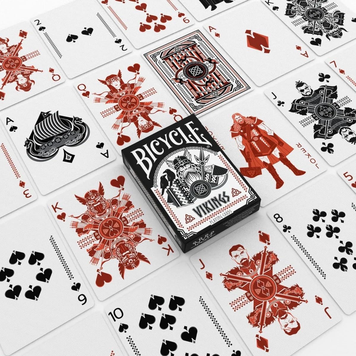 Bicycle Vikings deck ravens tuck box adds collectible flair.