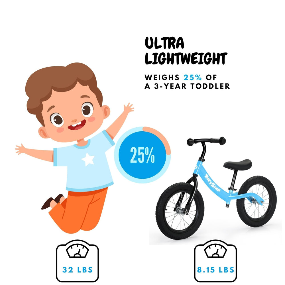 bicystar balance bike coasting footrest supports safe glides.