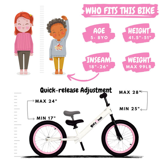Bicystar balance bike footrests support comfortable coasting and leg positioning.