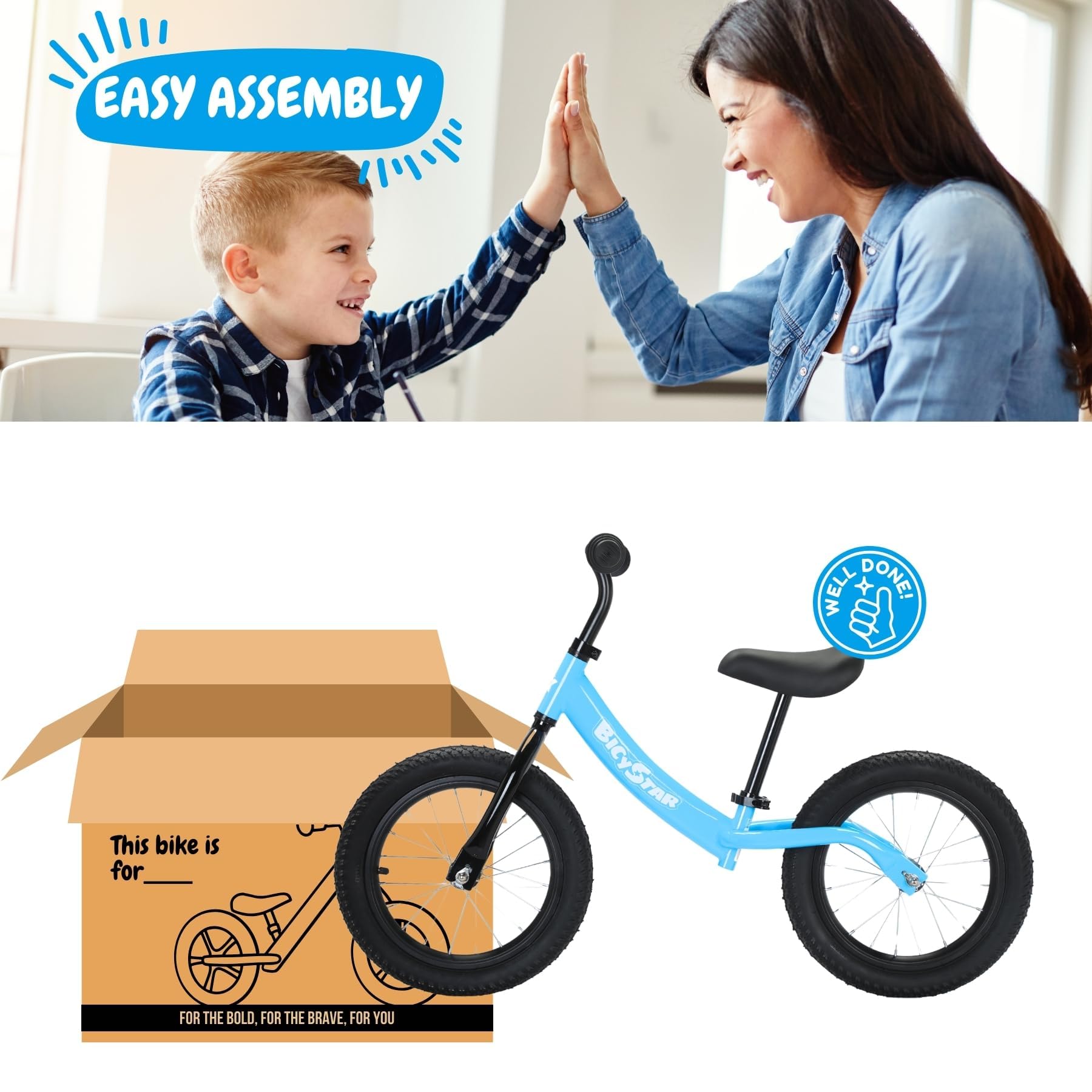bicystar balance bike lightweight for easy learning and carrying.