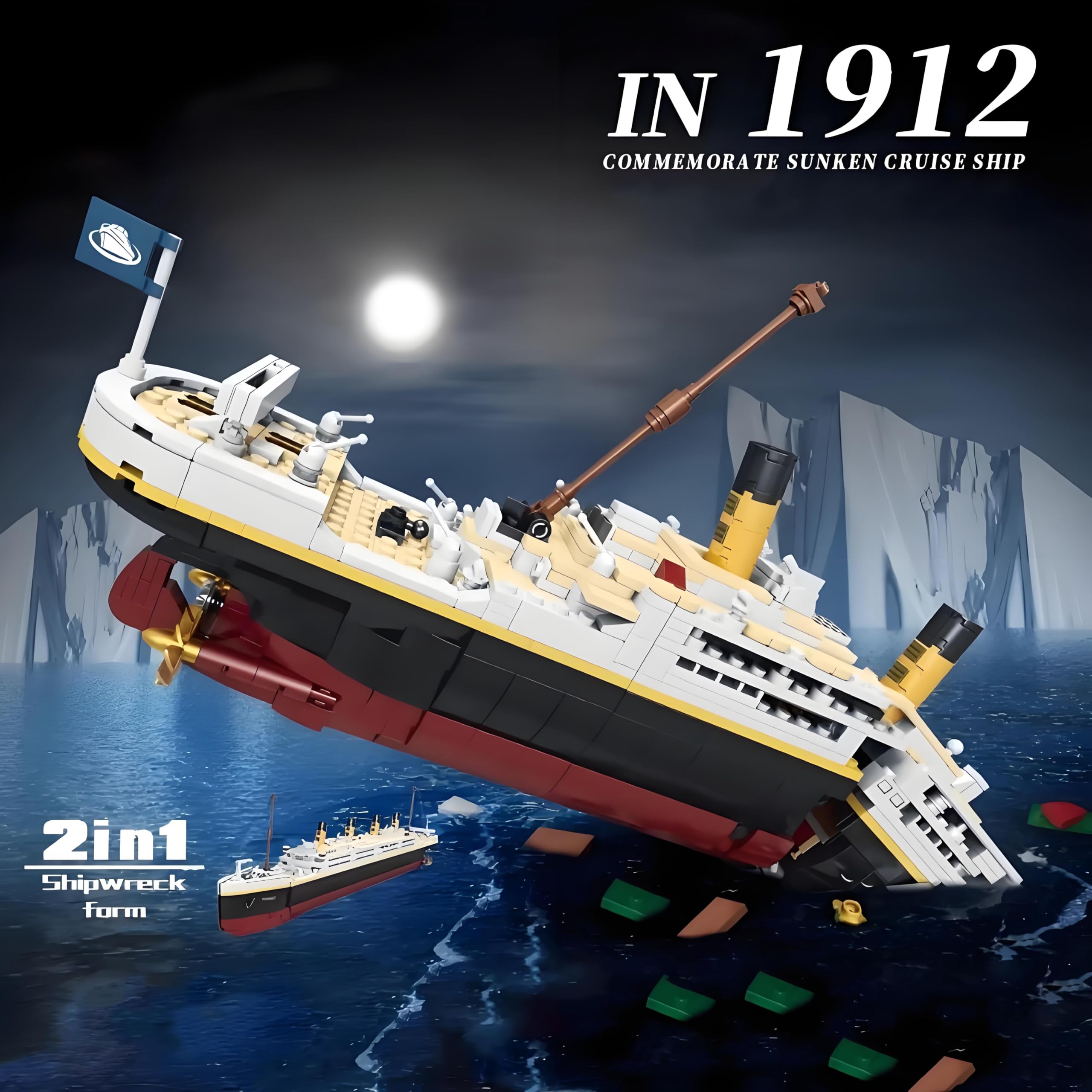 BIDIUTOY Titanic model kit rotating propellers add kinetic appeal to your desk display