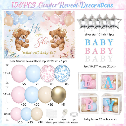 BIENAN pink and blue balloon garland creating a vibrant gender reveal arch
