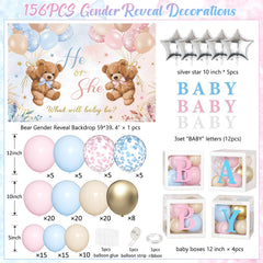 BIENAN pink and blue balloon garland creating a vibrant gender reveal arch