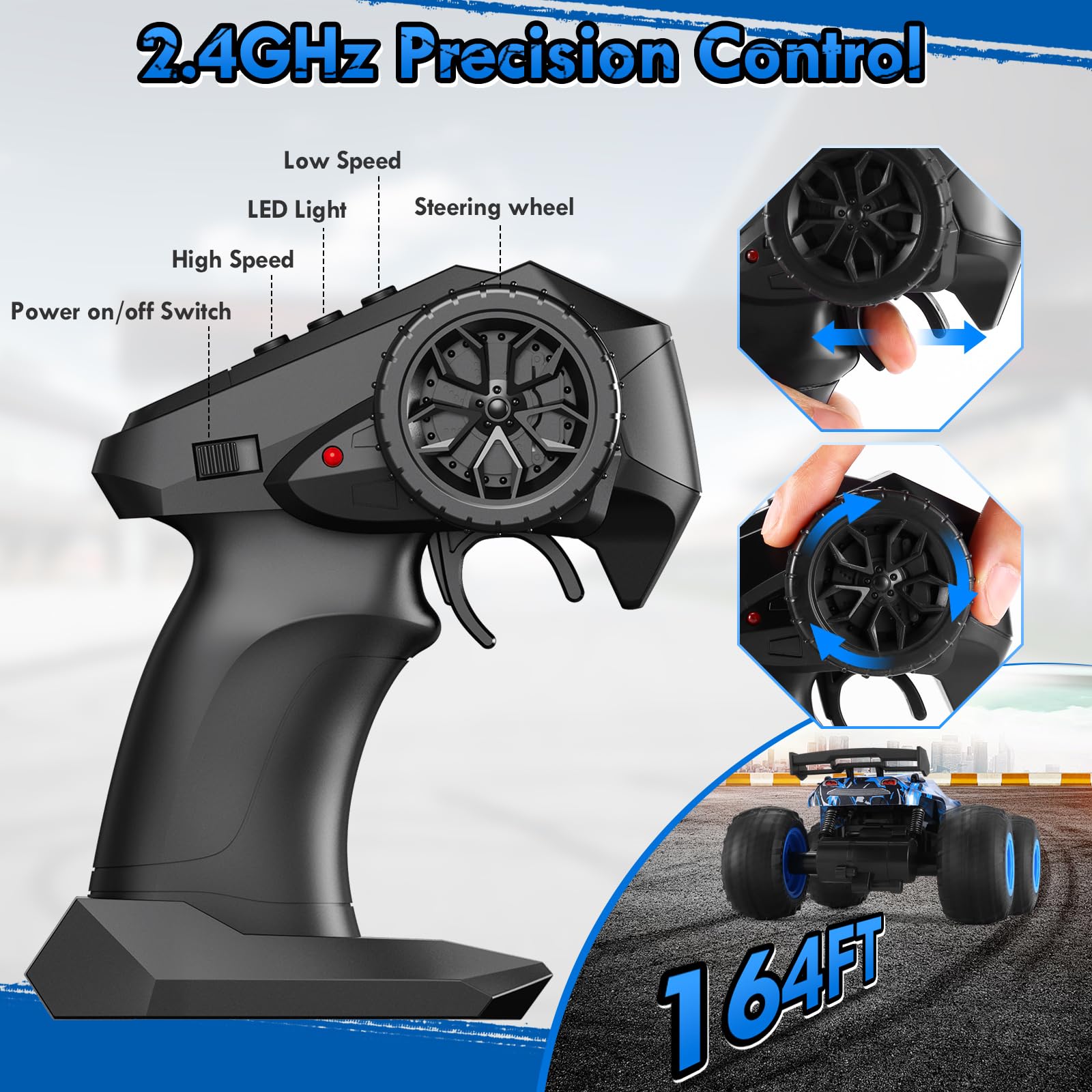 BIFYTON RC car 2.4GHz remote ensures stable control