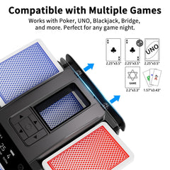 BIFTU shuffler operating ultra-quiet to minimize table disruption.