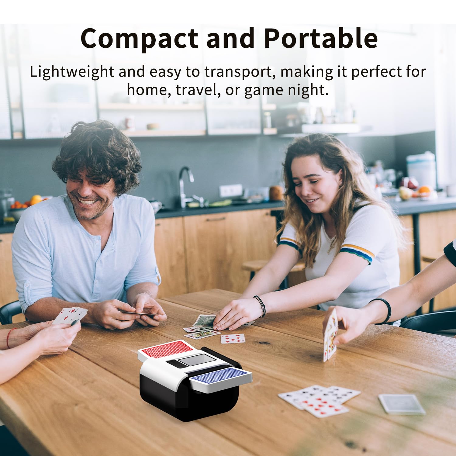 BIFTU shuffler compact and portable for game nights or travel.