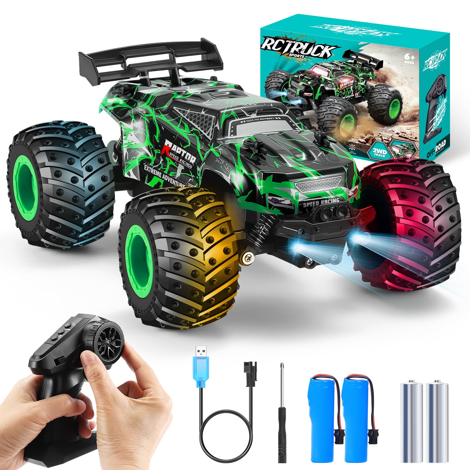 BIFYTON remote control car green front view for outdoor play