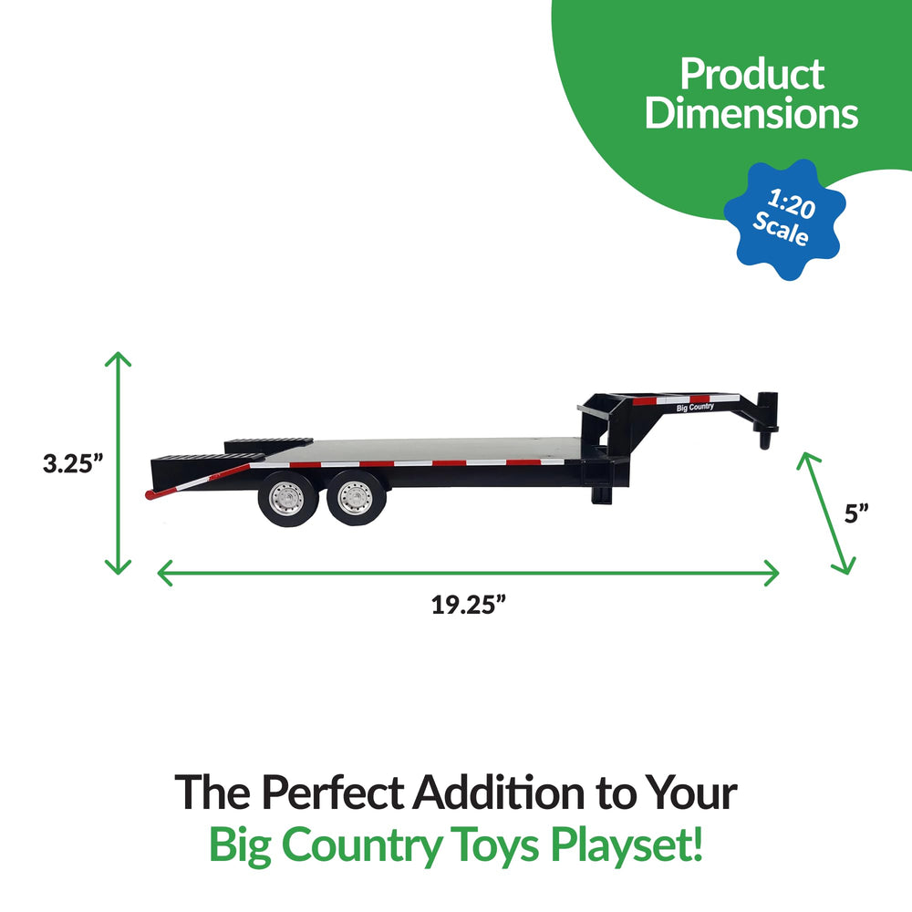 Big Country Toys flatbed trailer ramps loading a tractor